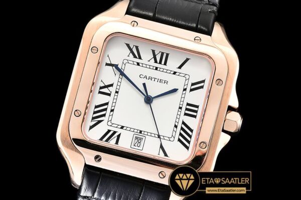 CAR0429B – Santos De Cartier 2018 Mens RGLE Wht Swiss Qtz modelleri
