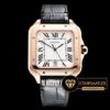 Cartier Santos De Cartier Men 2018 Pembe Altın Bezel Siyah Kordon ETA