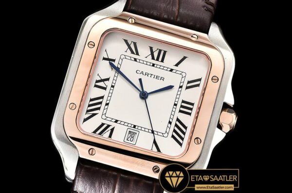 CAR0429C – Santos De Cartier 2018 Mens RGSSLE Wht Swiss Qtz modelleri