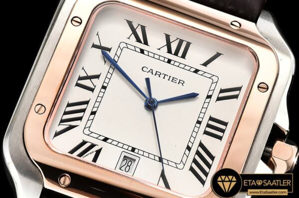 CAR0429C – Santos De Cartier 2018 Mens RGSSLE Wht Swiss Qtz modelleri