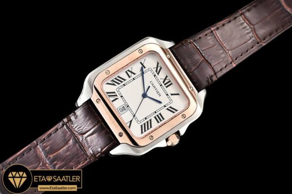 CAR0429C – Santos De Cartier 2018 Mens RGSSLE Wht Swiss Qtz modelleri