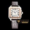 Cartier Santos De Cartier Men 2018 Pembe Altın Çelik Bezel Kahverengi Kordon ETA