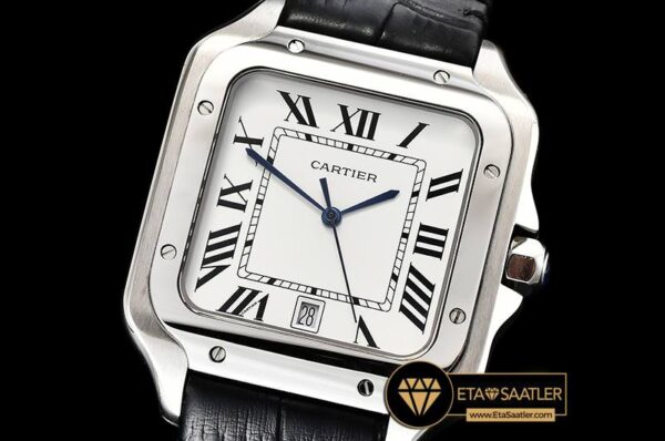 CAR0429D – Santos De Cartier 2018 Mens SSLE (Blk) Wht Swiss Qtz modelleri
