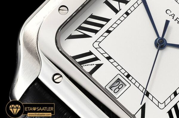 CAR0429D – Santos De Cartier 2018 Mens SSLE (Blk) Wht Swiss Qtz modelleri