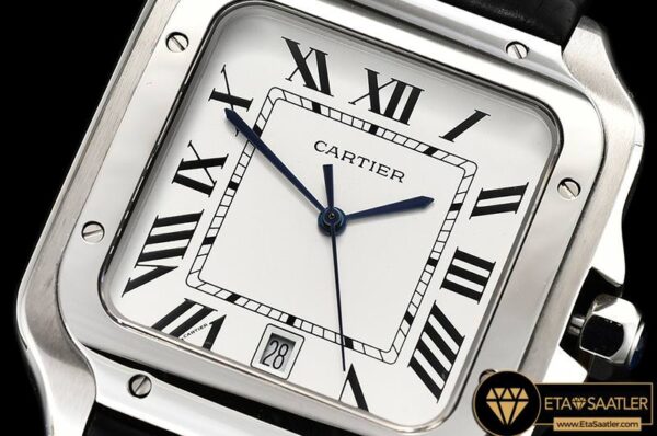 CAR0429D – Santos De Cartier 2018 Mens SSLE (Blk) Wht Swiss Qtz modelleri