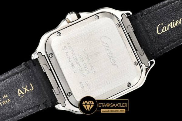 CAR0429D – Santos De Cartier 2018 Mens SSLE (Blk) Wht Swiss Qtz modelleri