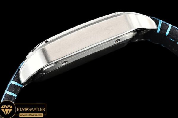 CAR0429E -Santos De Cartier 2018 Mens SSLE (Blue) Wht Swiss Qtz modelleri