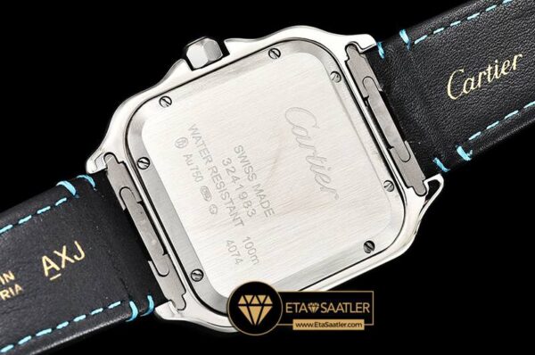 CAR0429E -Santos De Cartier 2018 Mens SSLE (Blue) Wht Swiss Qtz modelleri