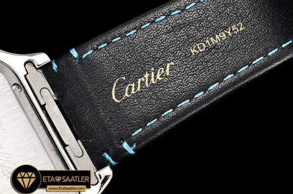 CAR0429E -Santos De Cartier 2018 Mens SSLE (Blue) Wht Swiss Qtz modelleri