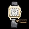 Cartier Santos De Cartier Ladies 2018 Sarı Altın Bezel Siyah Kordon ETA