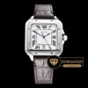 Cartier Santos De Cartier Ladies 2018 Çelik Bezel Kahverengi Kordon ETA