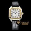 Cartier Santos De Cartier Ladies 2018 Sarı Altın Çelik Bezel Siyah Kordon ETA