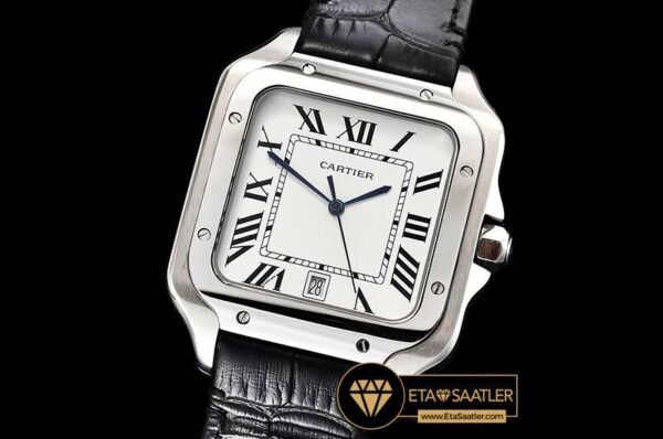 CAR0430E -Santos De Cartier 2018 Ladies SSLE (Blk)Wht Swiss Qtz modelleri