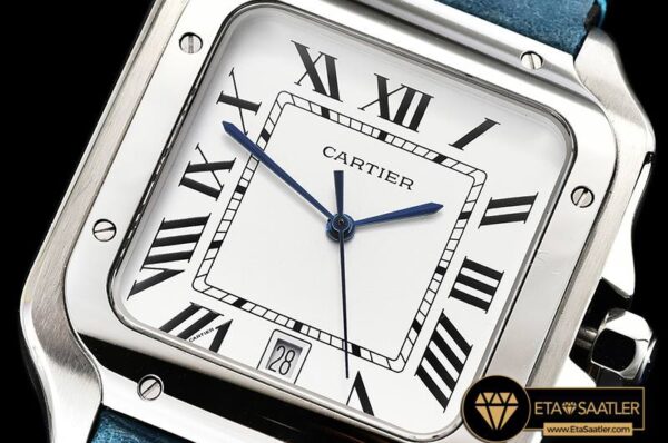 CAR0430G -Santos D Cartier 2018 Ladies SSLE (Blue)Wht Swiss Qtz modelleri