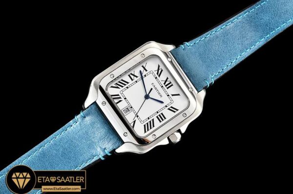 CAR0430G -Santos D Cartier 2018 Ladies SSLE (Blue)Wht Swiss Qtz modelleri