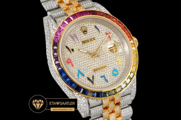 Datejust taşlı rolex datejust elmas bezel pırlanta kadran 41mm 3235 super clone eta (8) 08