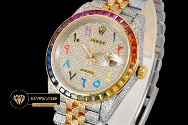 Datejust taşlı rolex datejust elmas bezel pırlanta kadran 41mm 3235 super clone eta (9) 09