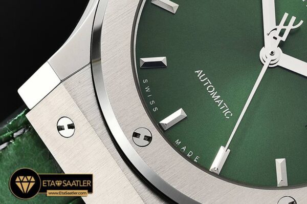 HUB0388 – Classic Fusion Bang 42mm SSLERU Green JJF A2892 Mod modelleri