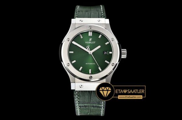 HUB0388 – Classic Fusion Bang 42mm SSLERU Green JJF A2892 Mod modelleri