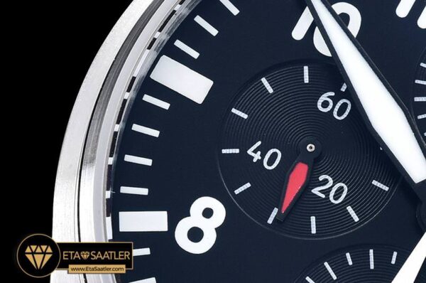 IWC0339 – IWC Pilot Chronograph Ref.3777 SSSS Black V6F A7750 modelleri