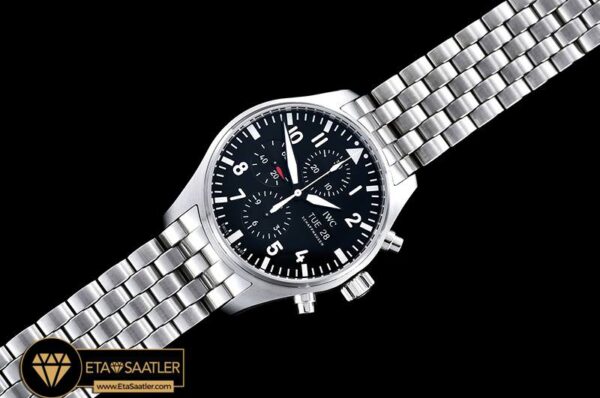 IWC0339 – IWC Pilot Chronograph Ref.3777 SSSS Black V6F A7750 modelleri