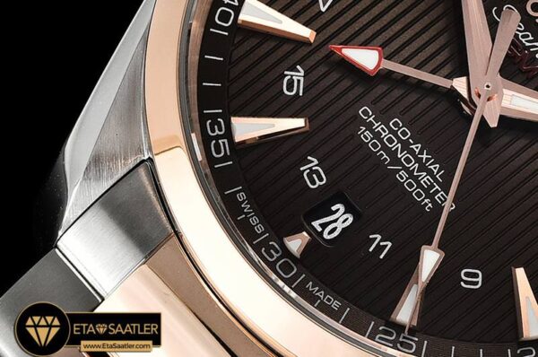 OMG0558 – Aqua Terra 150M GMT RGSS Brown VSF Ultimate Asia 8605 modelleri