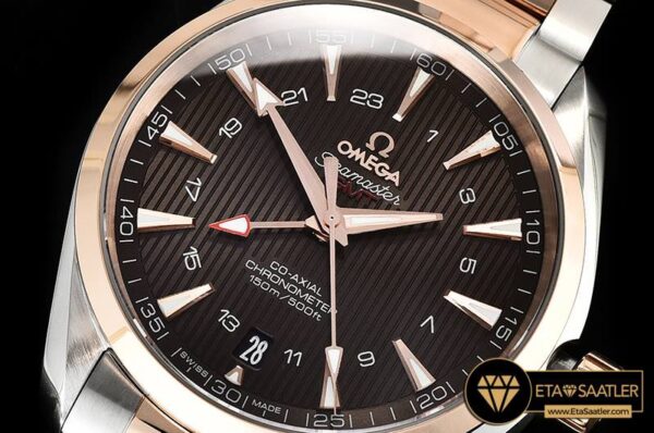 OMG0558 – Aqua Terra 150M GMT RGSS Brown VSF Ultimate Asia 8605 modelleri