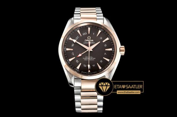 OMG0558 – Aqua Terra 150M GMT RGSS Brown VSF Ultimate Asia 8605 modelleri