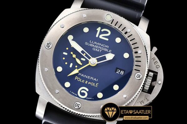 PN719SRU1 – PAM719 Submersible 1950 GMT TIRU Blue V6F P9001 Mod modelleri