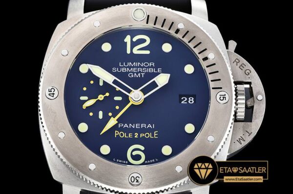 PN719SRU1 – PAM719 Submersible 1950 GMT TIRU Blue V6F P9001 Mod modelleri