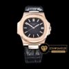 Patek Philippe Nautilus 5711 Pembe Altın Siyah Kadran Deri Kordon ETA