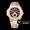 Patek Philippe Nautilus Chronograph 5980 Pembe Altın Kahverengi Kadran ETA