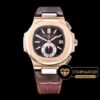 Patek Philippe Nautilus Chronograph 5980 Pembe Altın Kasa Kahverengi Kadran ETA