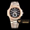 Patek Philippe Nautilus GMT MoonPhase Pembe Altın Kasa Gri Kadran ETA