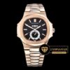 Patek Philippe Nautilus GMT MoonPhase Pembe Altın Kasa Siyah Kadran ETA