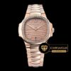 Patek Philippe Nautilus Ladies 7018/1A Taşlı Pembe Altın Kasa Pembe Kadran ETA