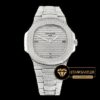 Patek Philippe Nautilus 5711 Taşlı Çelik Kasa Taş İşlemeli Beyaz Kadran ETA