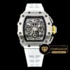 Richard Mille Flyback Chronograph RM011-03 Çelik Bezel Beyaz Kordon ETA