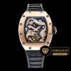 Richard Mille Tourbillon Dragon Jackie Chan RM057 Pembe Altın Bezel Siyah Kordon ETA