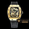 Richard Mille Tourbillon Dragon Jackie Chan RM057 Sarı Altın Bezel Siyah Kordon ETA