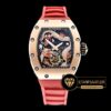 Richard Mille Tourbillon Dragon Jackie Chan RM057 Pembe Altın Bezel Kırmızı Kordon ETA