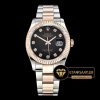 Rolex Datejust 126201 Oyster Taşlı Siyah Kadran 1:1 Super Clone ETA