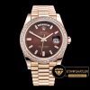 Rolex Day Date 228345 Kahverengi Kadran 18K 1:1 Swiss ETA