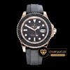 Rolex Yacht Master 116655 Siyah Kadran Kauçuk Kordon 40mm 18K 1:1 Swiss ETA