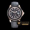 Rolex Yacht Master 116655 Siyah Kadran Kauçuk Kordon 40mm 3135 1:1 Super Clone ETA